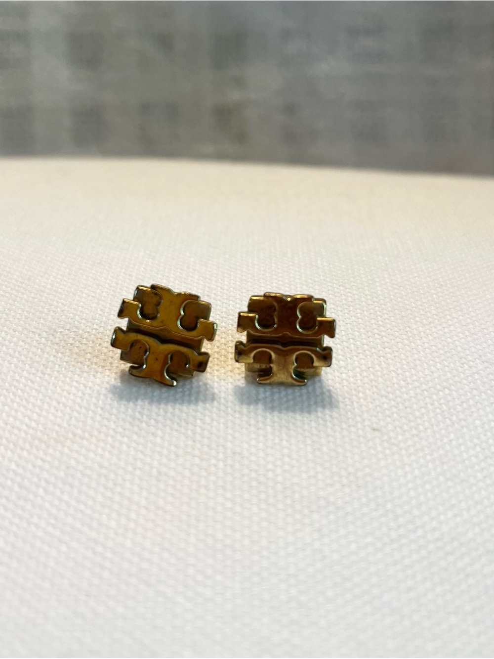 Tory Burch Gold Logo Stud Earrings